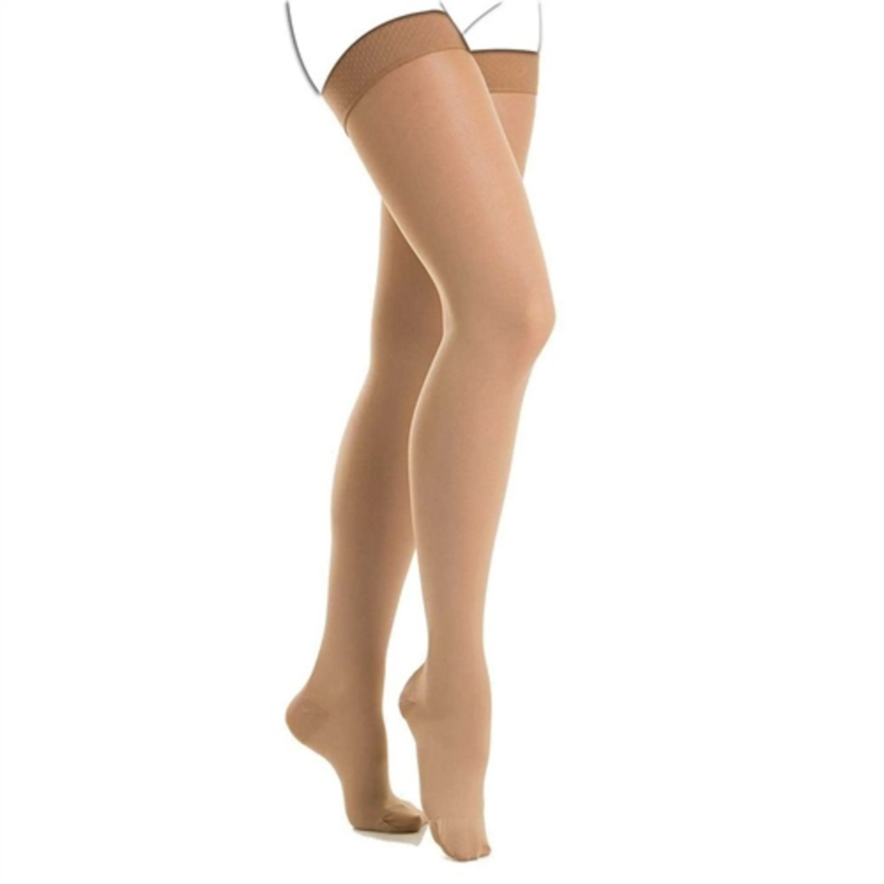 جوراب واریس AG باکفه بالای ران سیلیکون دار کلاس فشار 2 ورنا Verna